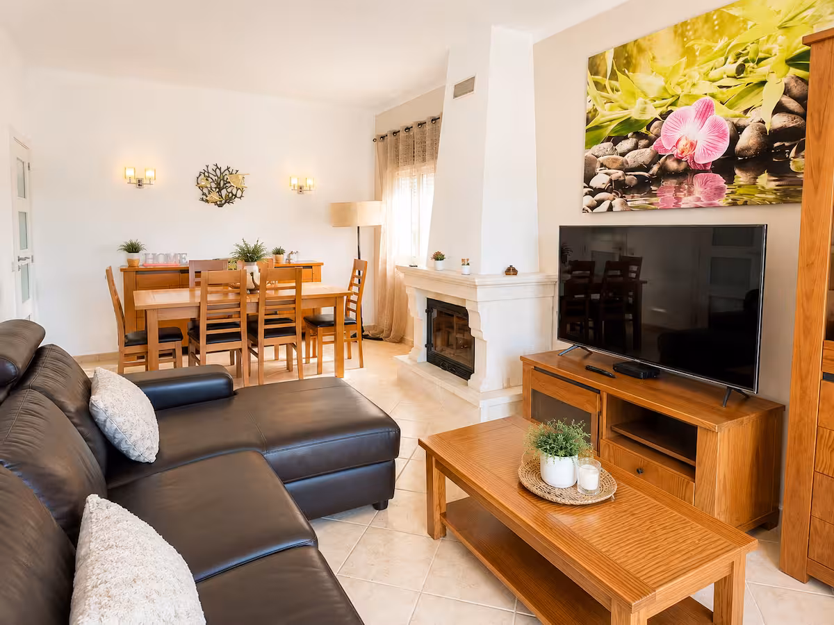 Sala de estar com lareira